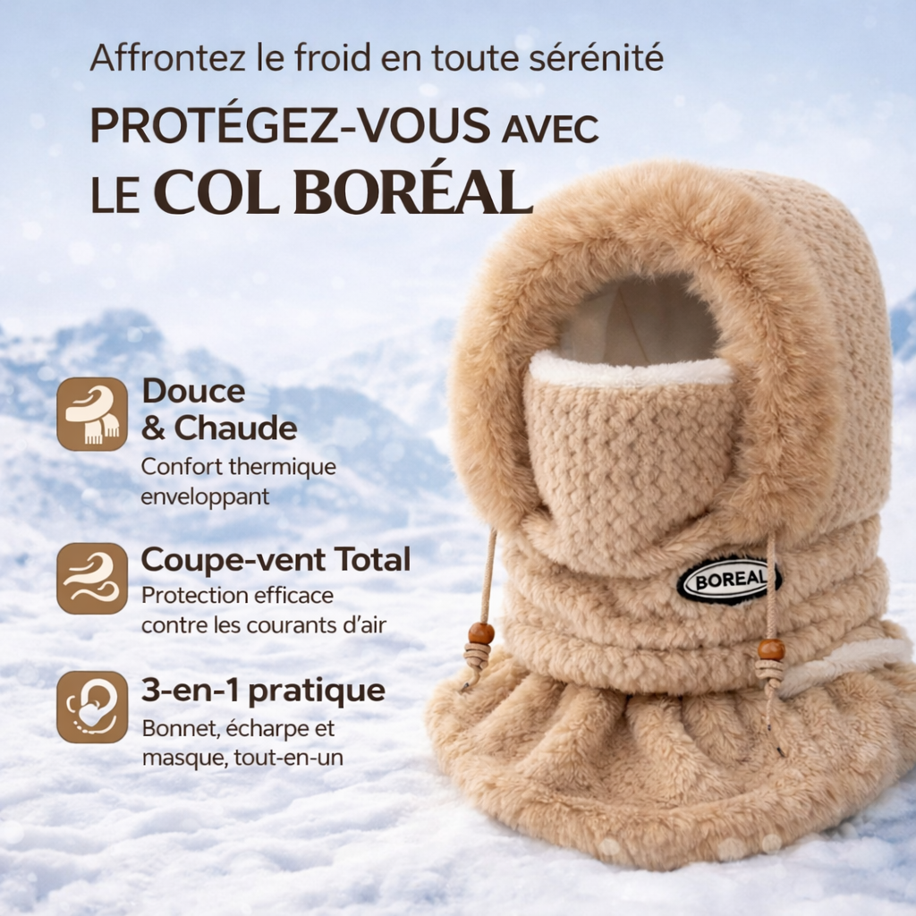 Col Boréal – Cagoule, écharpe & protection complète contre le froid
